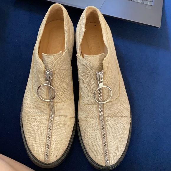 MM6 Maison Martin Margiela / embossed zip front Oxford in Beige Leather 38 8 - Picture 2 of 7
